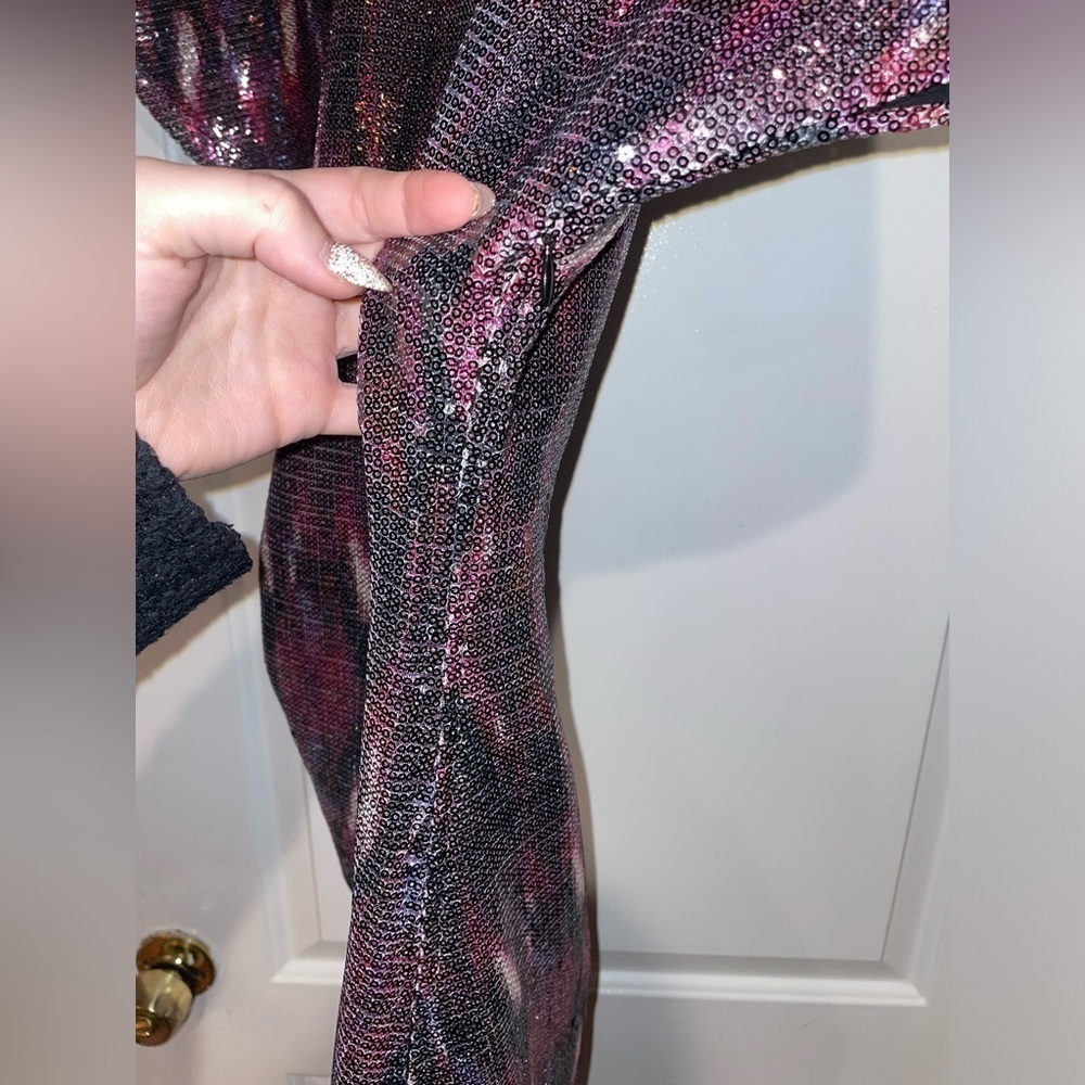 New! MISA Los Angles Divia Sequin Midi Dress in Pink & Purple 🩷 Small NWT! - Picture 15 of 16